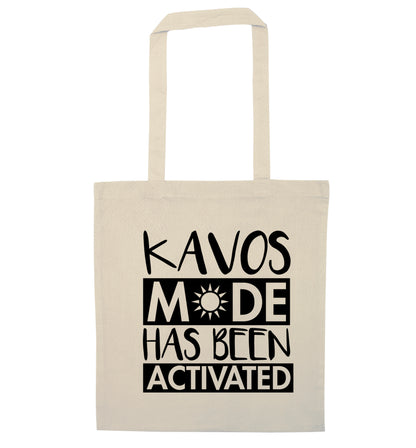 Kavos mode has been activated natural tote bag