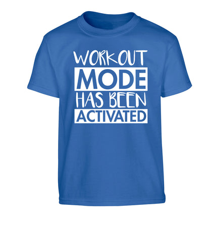 Workout mode has been activated Children's blue Tshirt 12-14 Years