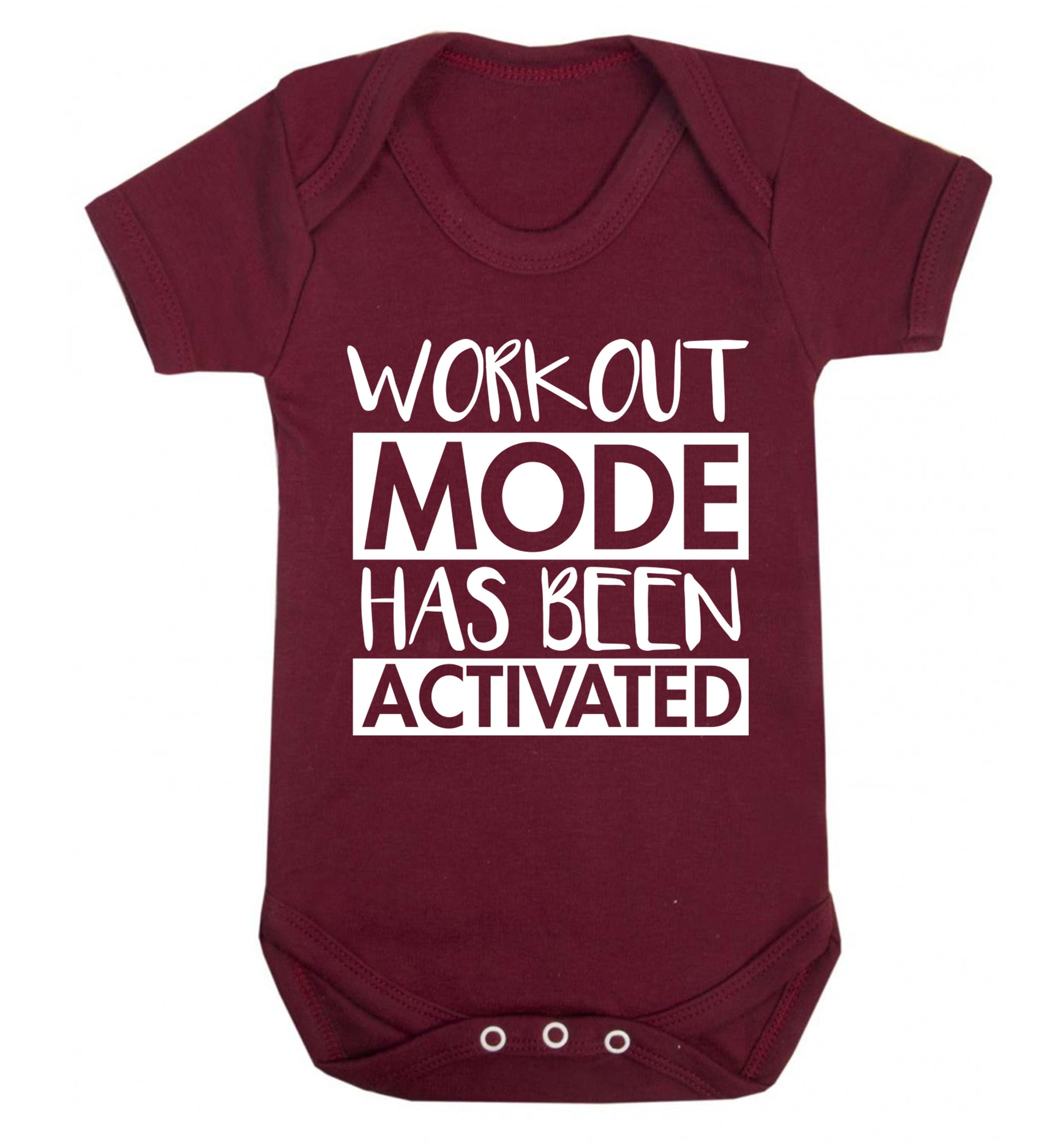 Workout mode has been activated Baby Vest maroon 18-24 months