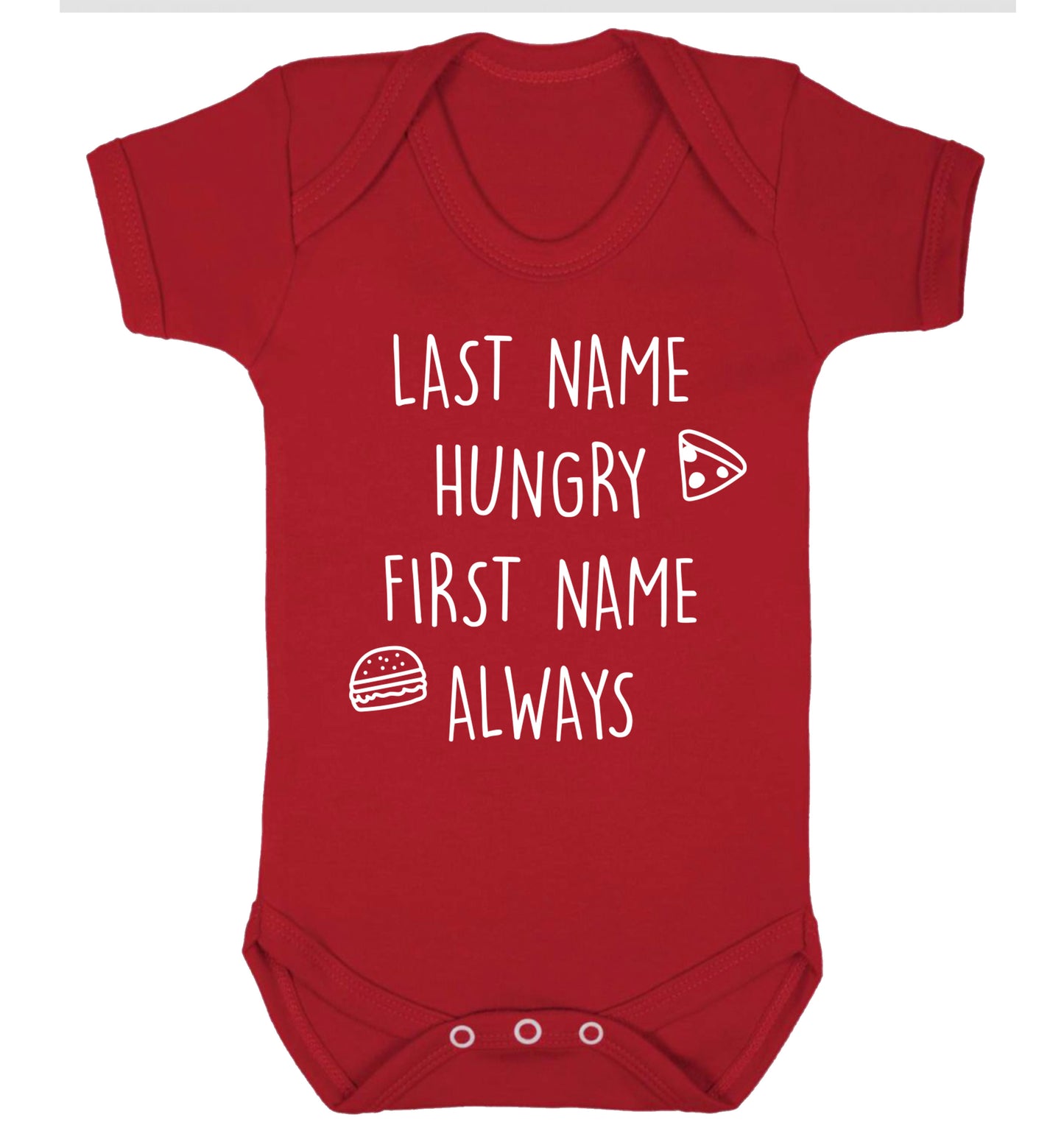 First name hungry, last name always Baby Vest red 18-24 months