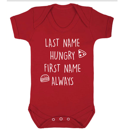 First name hungry, last name always Baby Vest red 18-24 months