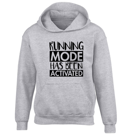 Running mode has been activated children's grey hoodie 12-13 Years