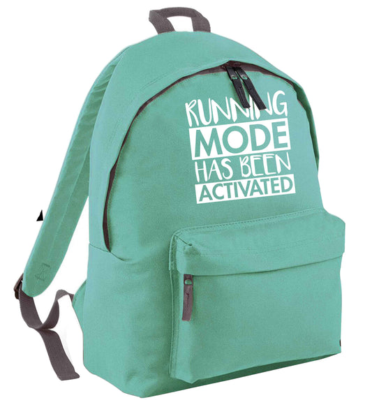 Running mode has been activated mint adults backpack