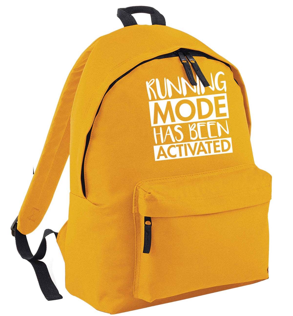 Running mode has been activated mustard adults backpack