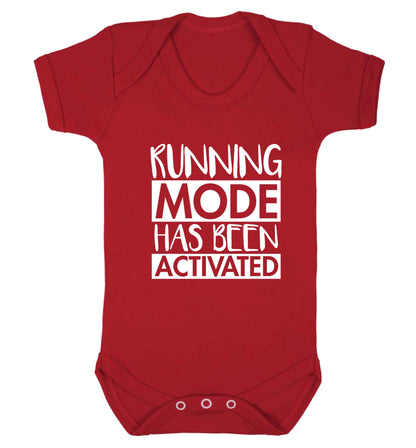 Running mode has been activated baby vest red 18-24 months