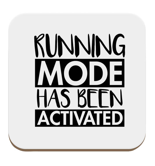 Running mode has been activated set of four coasters