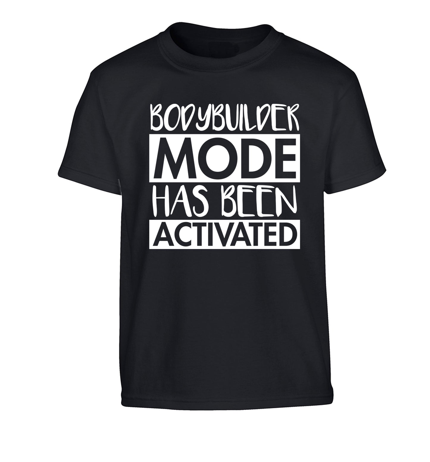 Bodybuilder mode activated Children's black Tshirt 12-14 Years