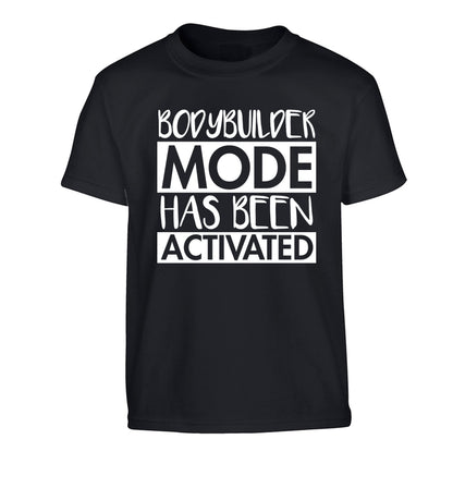 Bodybuilder mode activated Children's black Tshirt 12-14 Years