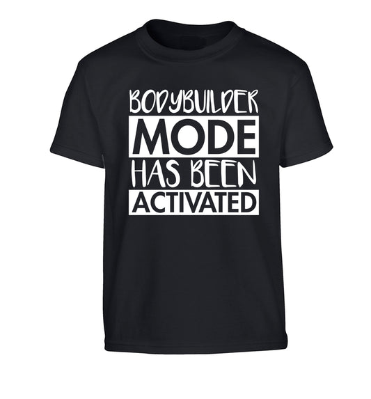 Bodybuilder mode activated Children's black Tshirt 12-14 Years