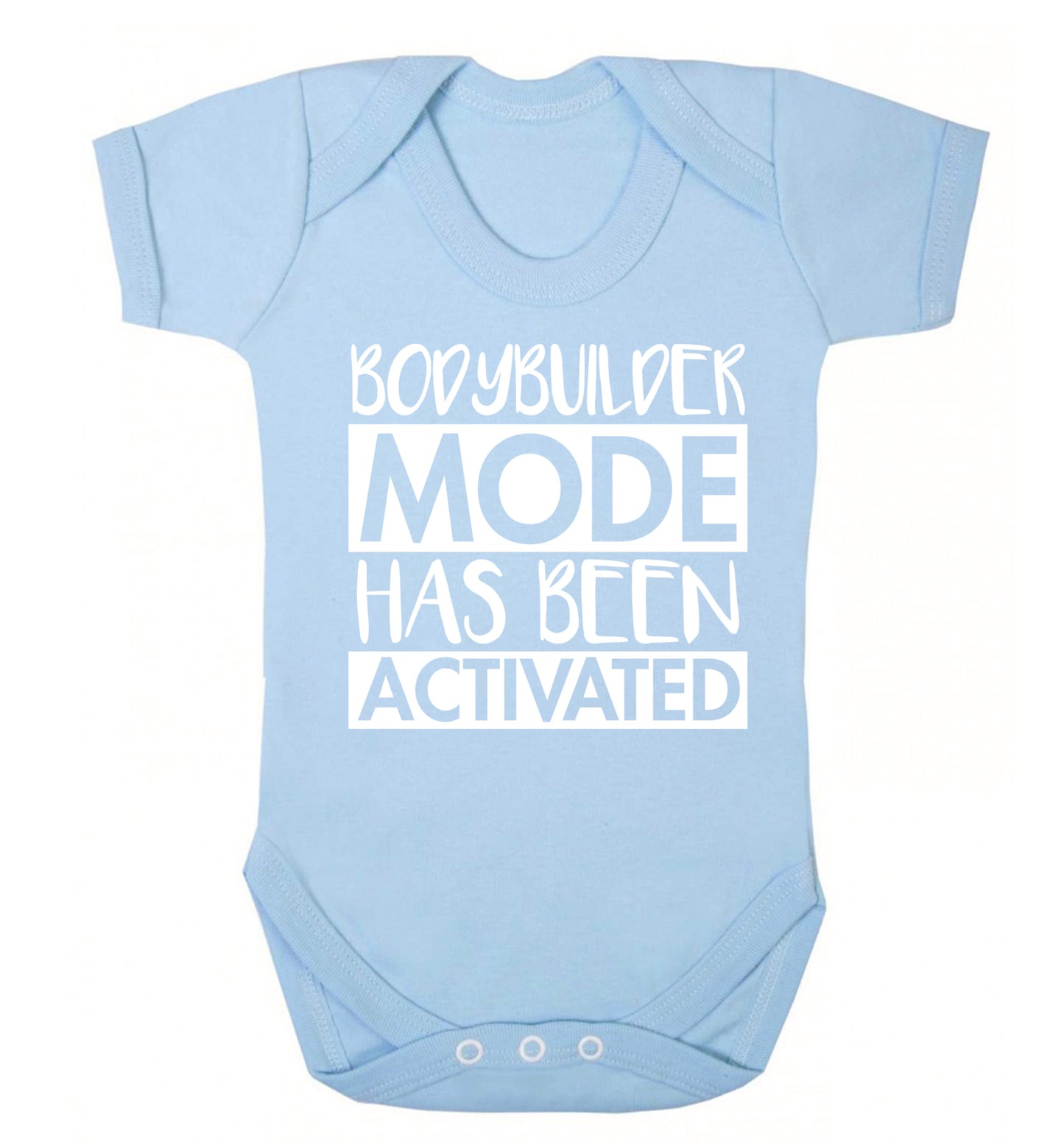 Bodybuilder mode activated Baby Vest pale blue 18-24 months