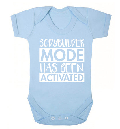 Bodybuilder mode activated Baby Vest pale blue 18-24 months