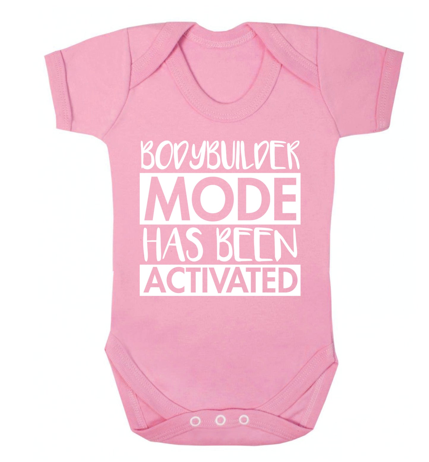 Bodybuilder mode activated Baby Vest pale pink 18-24 months
