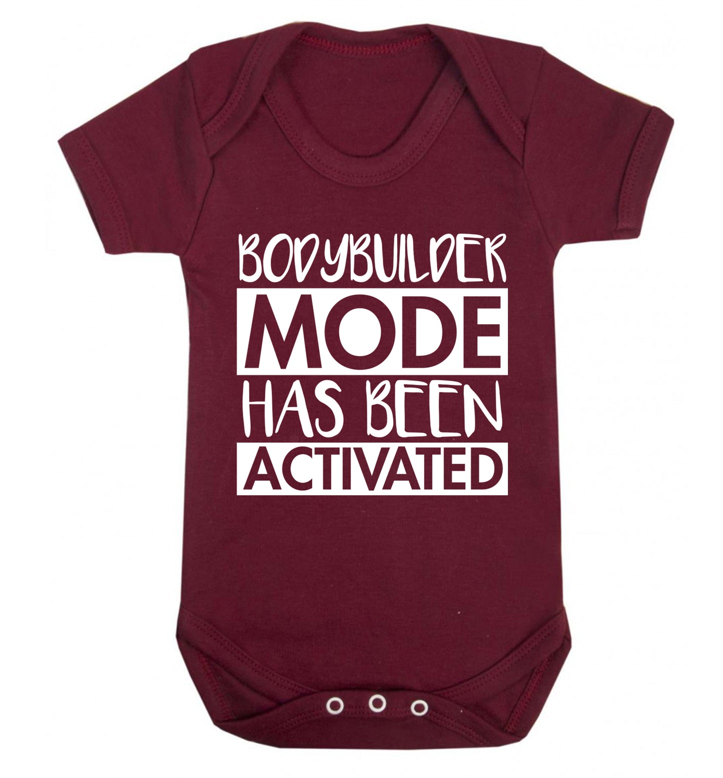 Bodybuilder mode activated Baby Vest maroon 18-24 months
