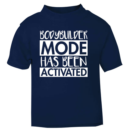 Bodybuilder mode activated navy Baby Toddler Tshirt 2 Years