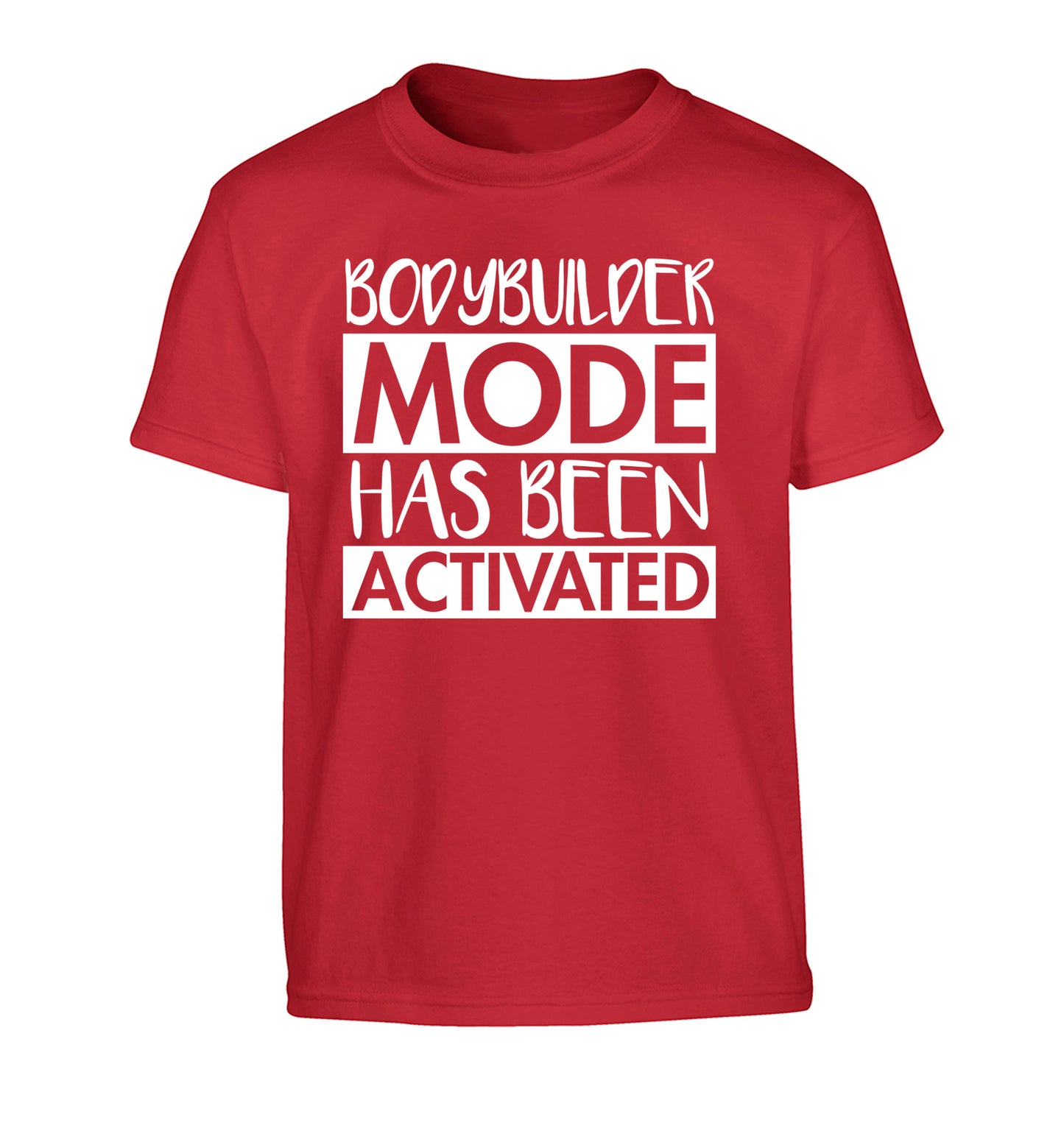 Bodybuilder mode activated Children's red Tshirt 12-14 Years