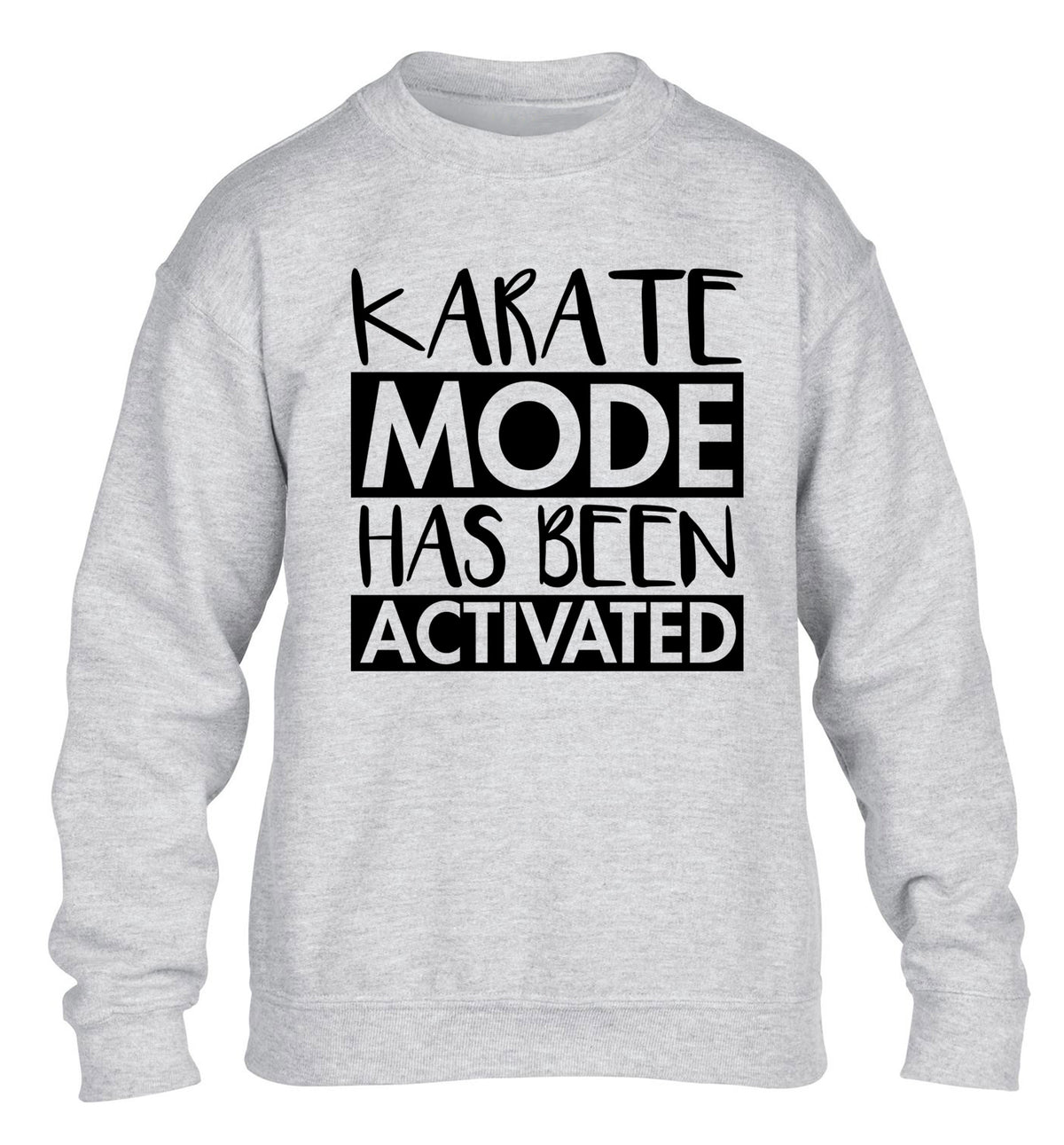 Karate mode activated children's grey sweater 12-14 Years