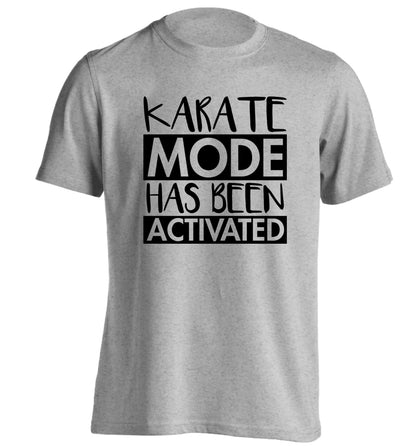 Karate mode activated adults unisex grey Tshirt 2XL