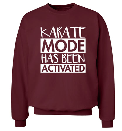 Karate mode activated Adult's unisex maroon Sweater 2XL