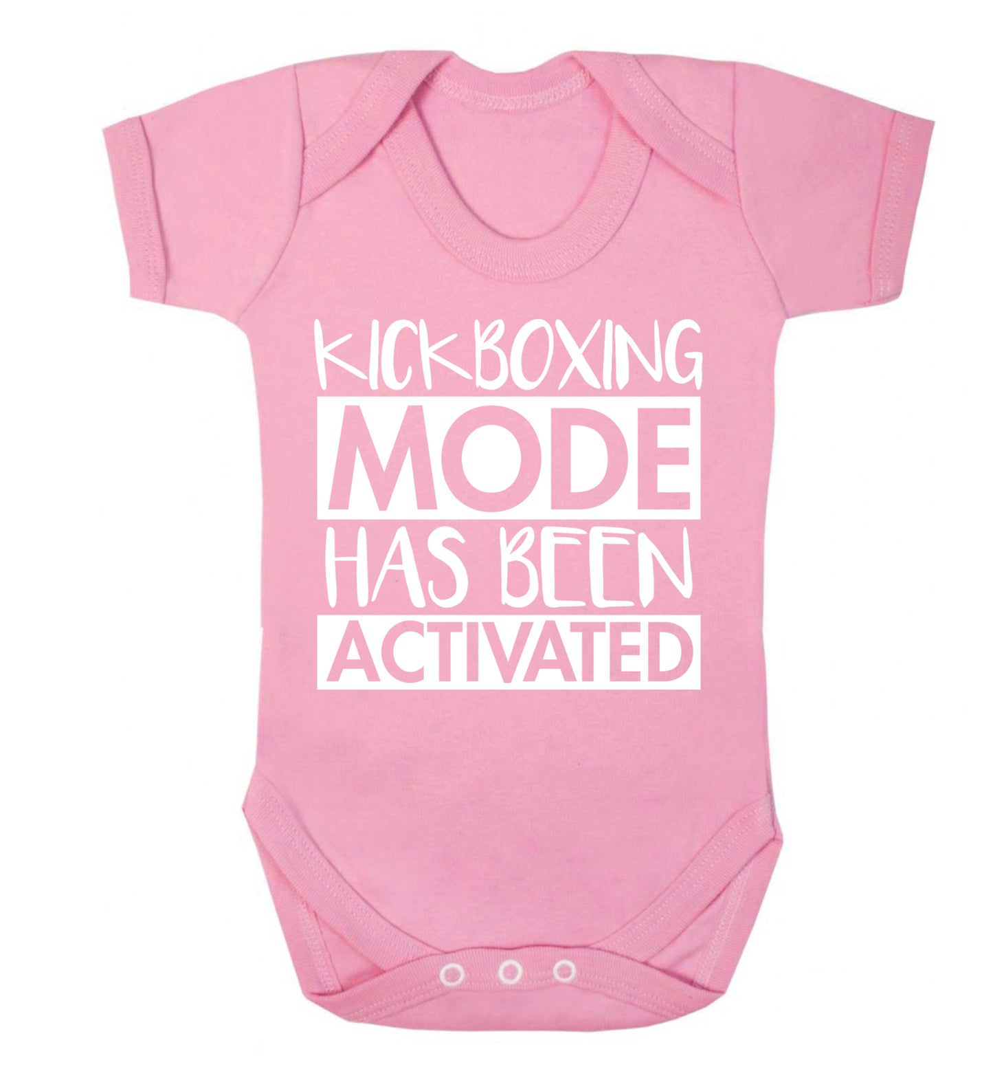 Kickboxing mode activated Baby Vest pale pink 18-24 months