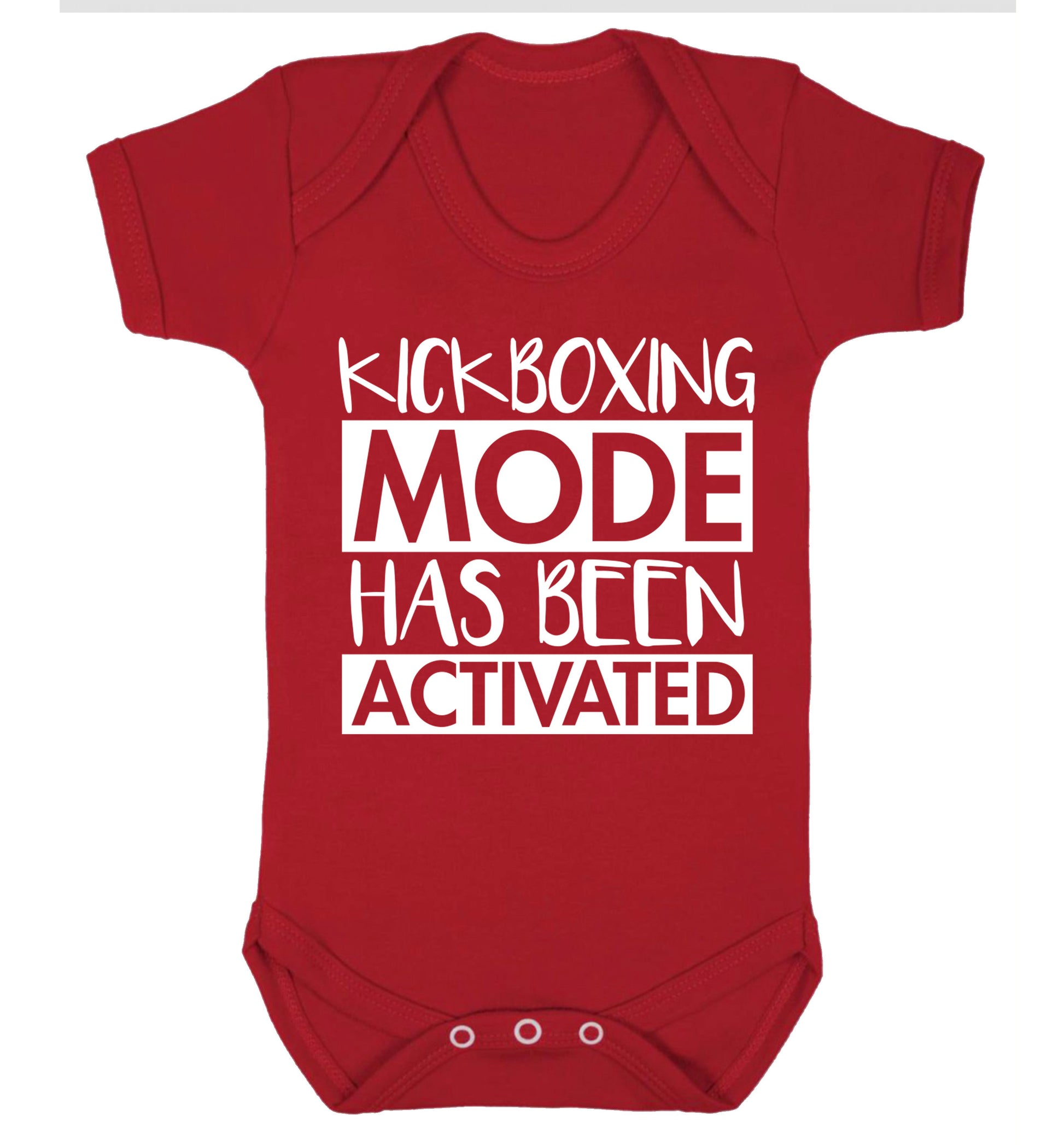 Kickboxing mode activated Baby Vest red 18-24 months