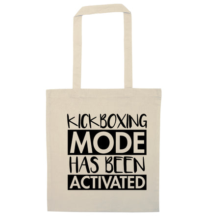 Kickboxing mode activated natural tote bag