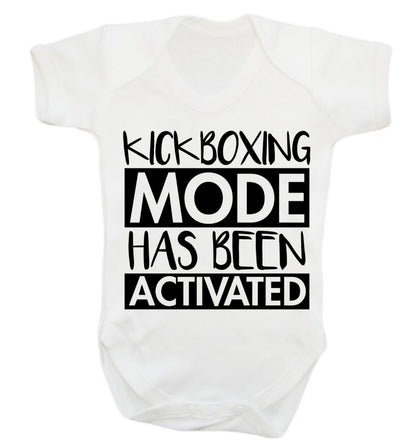 Kickboxing mode activated Baby Vest white 18-24 months