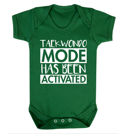 Taekwondo mode activated Baby Vest green 18-24 months