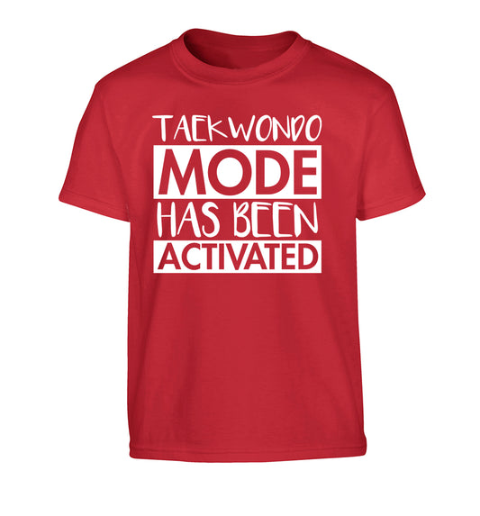 Taekwondo mode activated Children's red Tshirt 12-14 Years