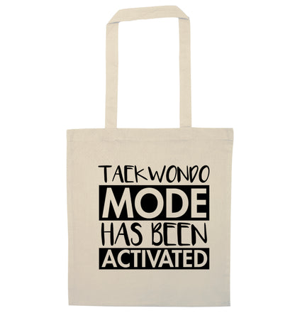 Taekwondo mode activated natural tote bag