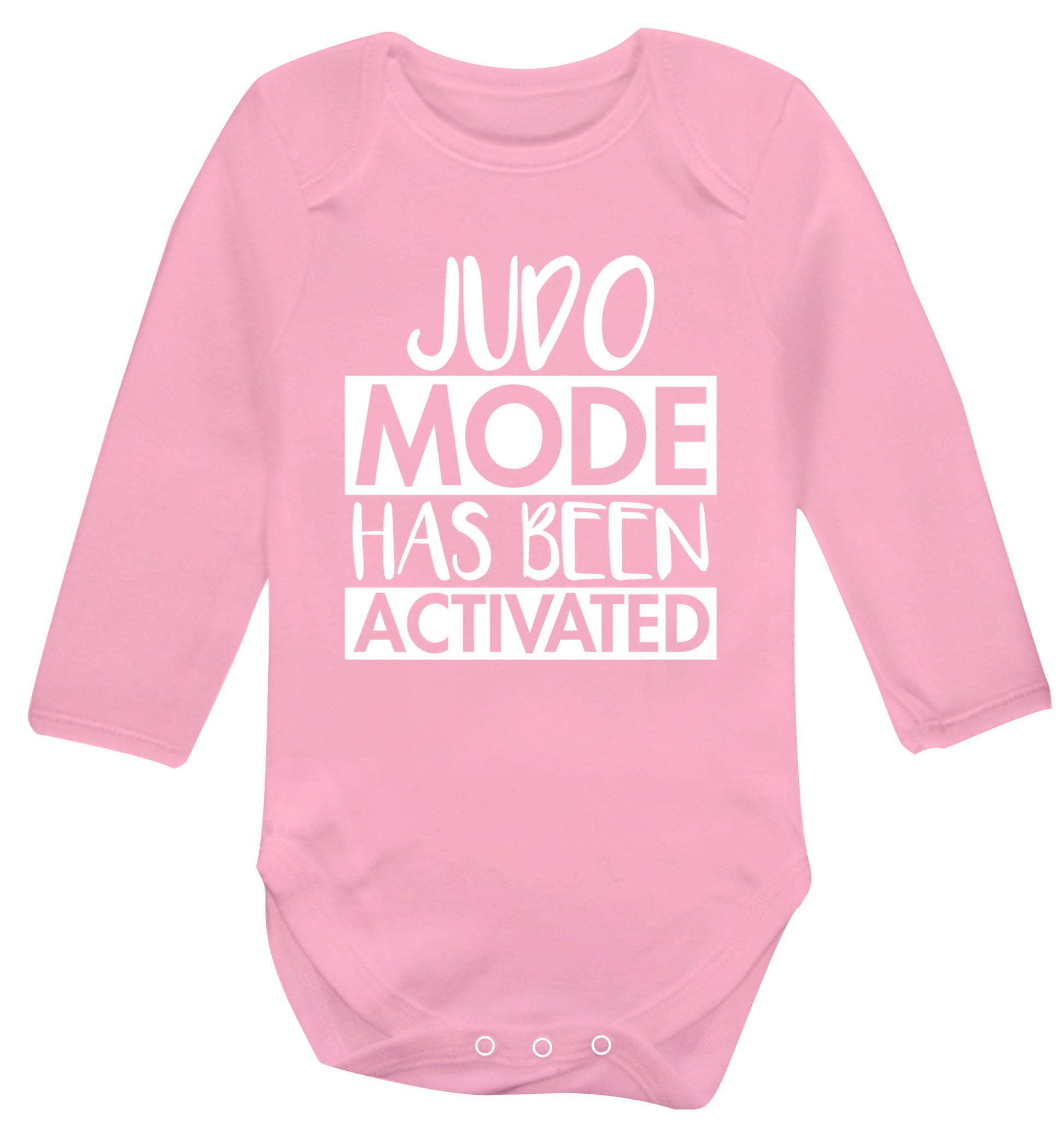 Judo mode activated Baby Vest long sleeved pale pink 6-12 months