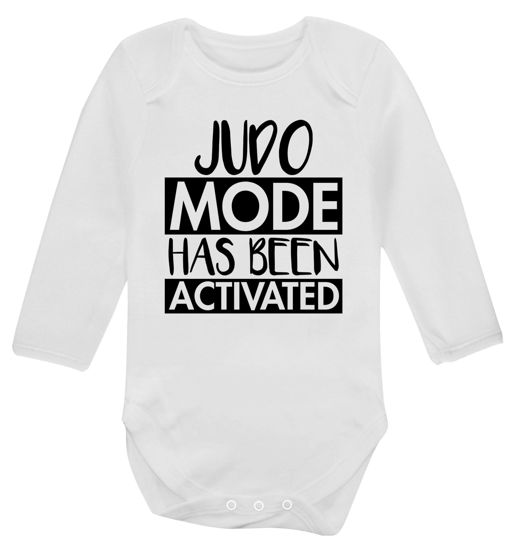Judo mode activated Baby Vest long sleeved white 6-12 months