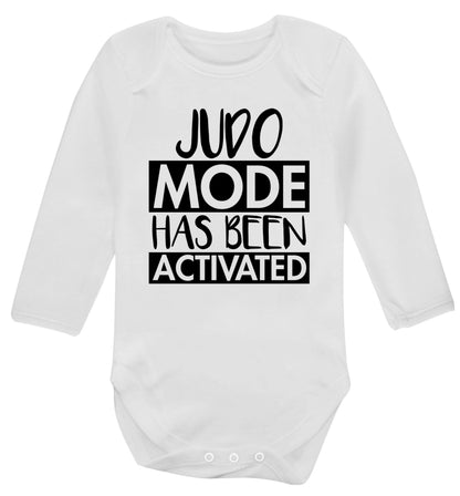 Judo mode activated Baby Vest long sleeved white 6-12 months