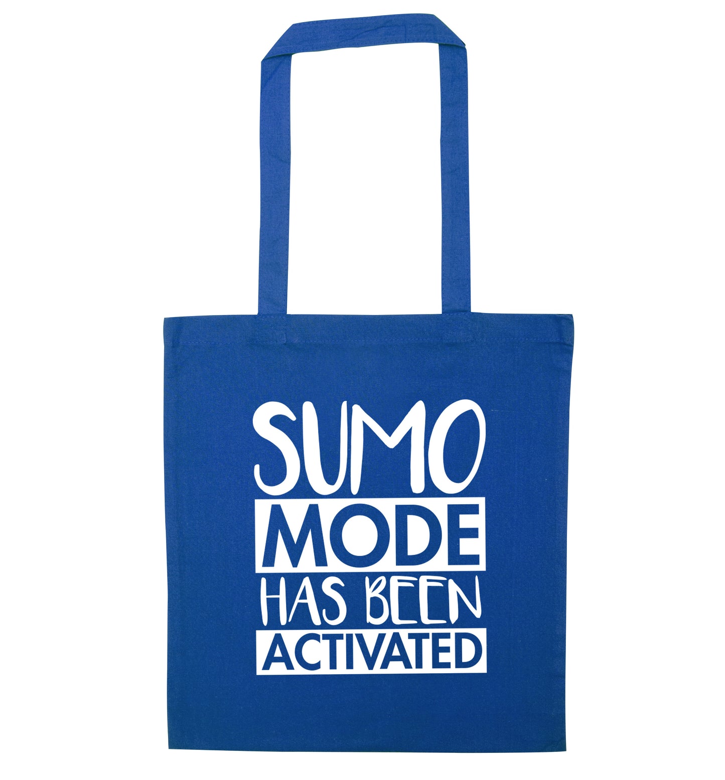 Sumo mode activated blue tote bag