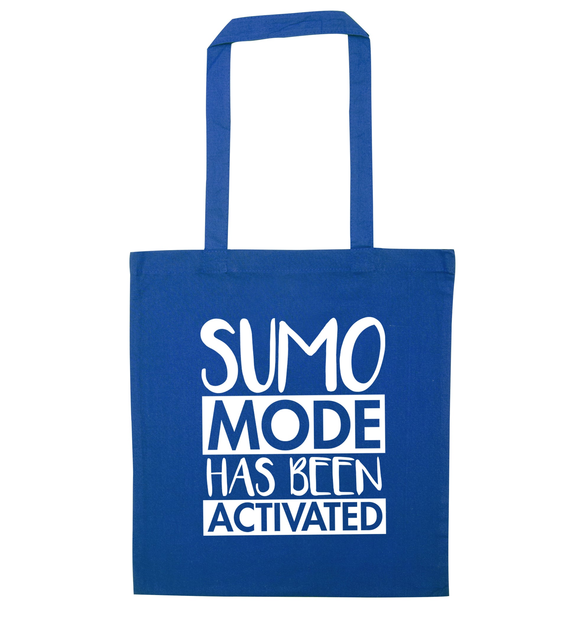 Sumo mode activated blue tote bag