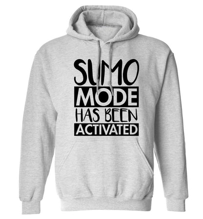 Sumo mode activated adults unisex grey hoodie 2XL