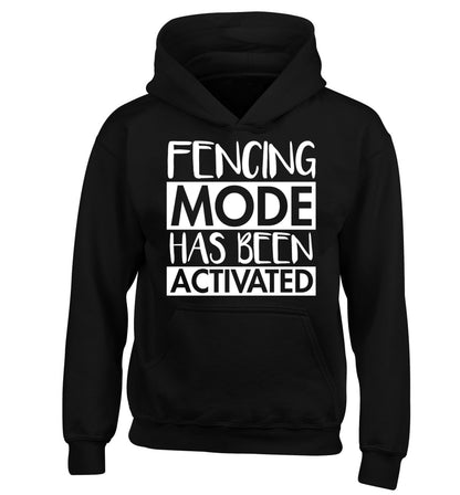 Fencing mode activated children's black hoodie 12-14 Years