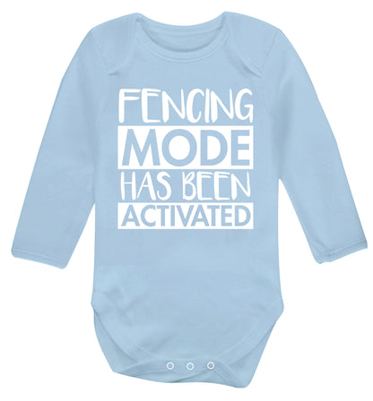 Fencing mode activated Baby Vest long sleeved pale blue 6-12 months
