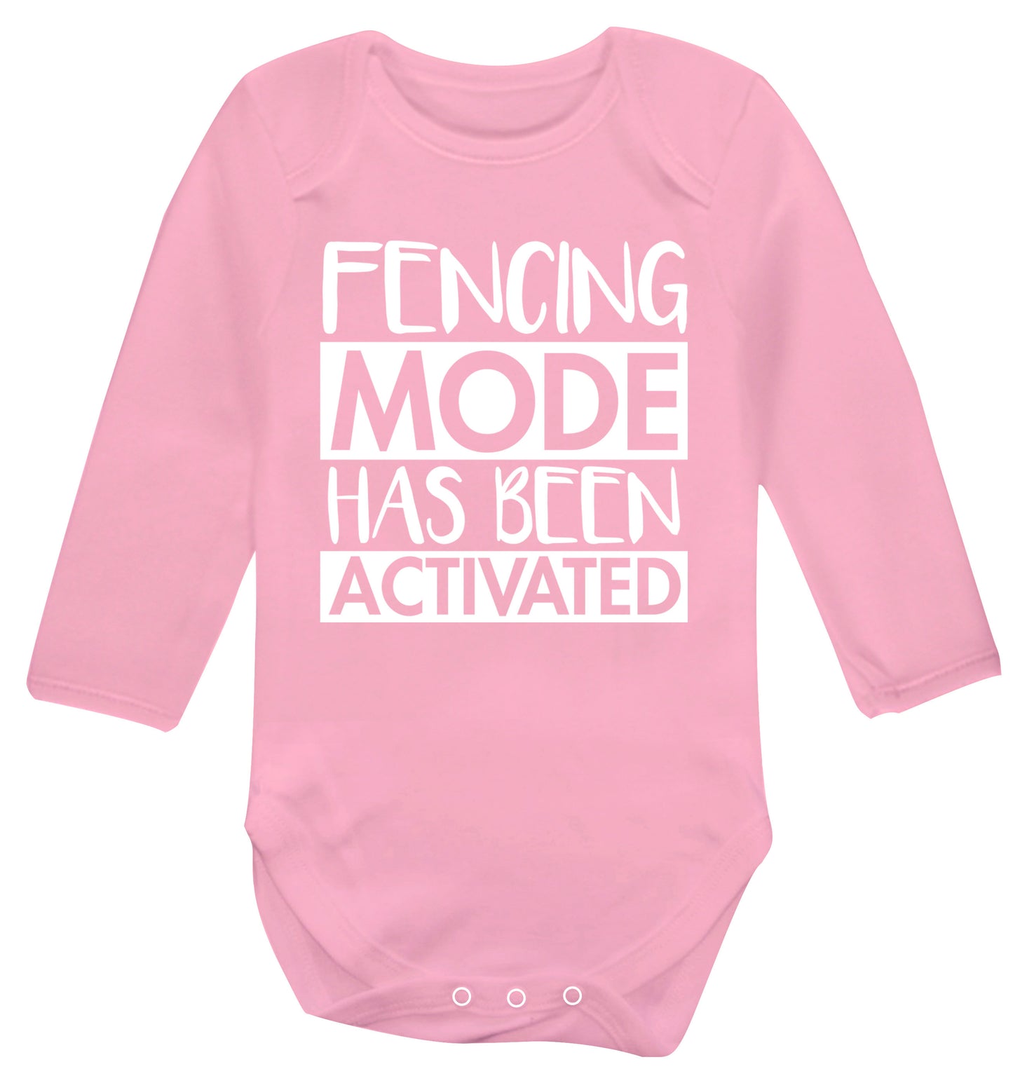 Fencing mode activated Baby Vest long sleeved pale pink 6-12 months