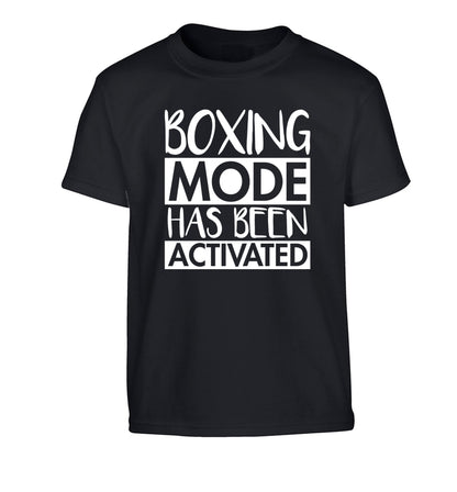 Boxing mode activated Children's black Tshirt 12-14 Years