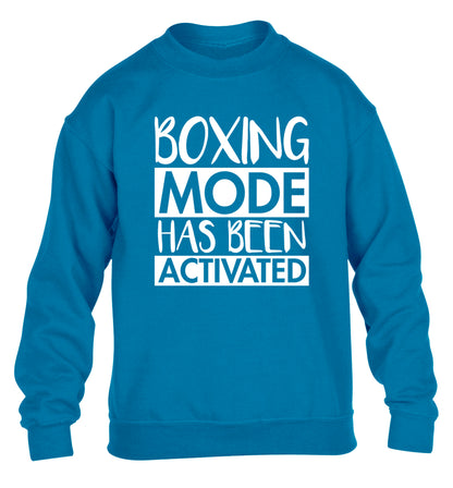 Boxing mode activated children's blue sweater 12-14 Years