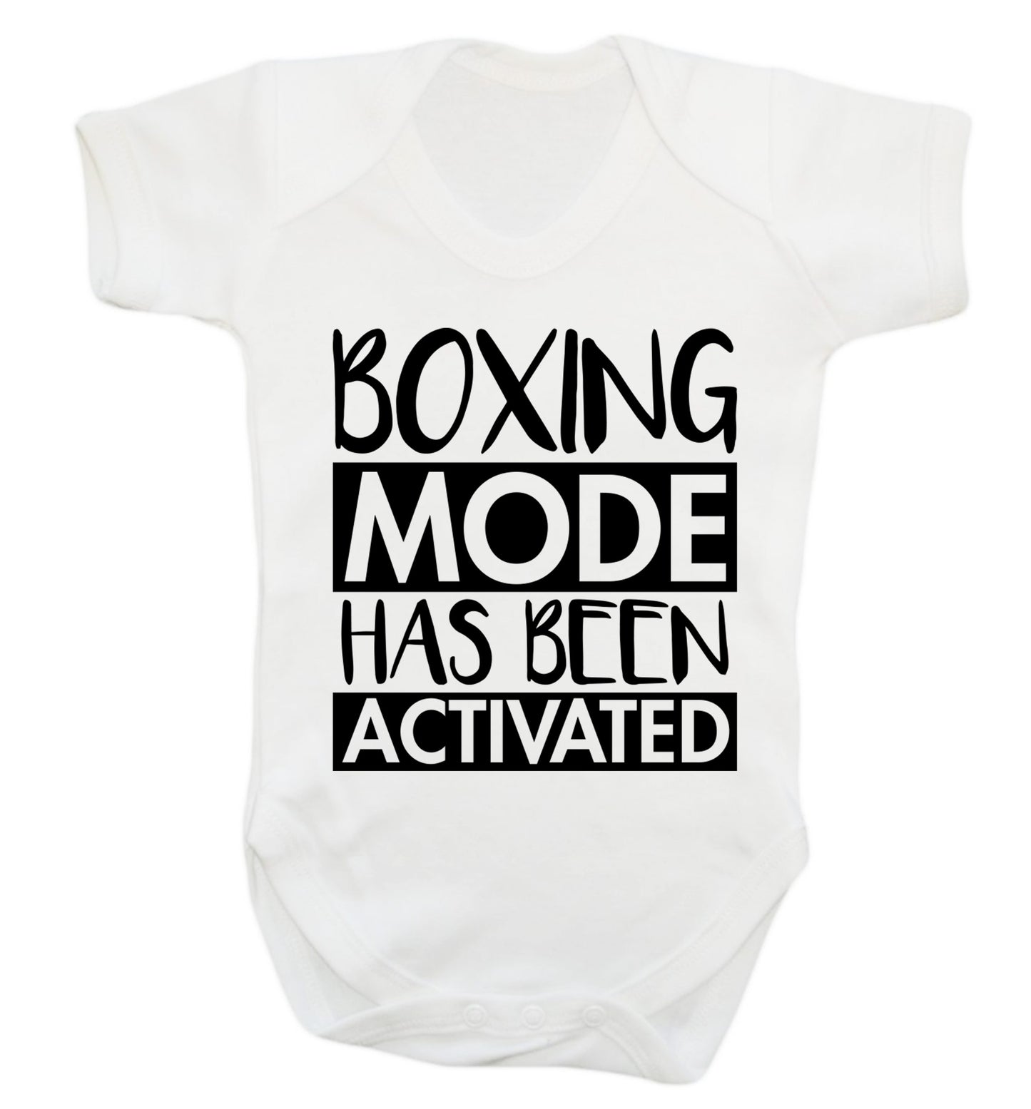 Boxing mode activated Baby Vest white 18-24 months