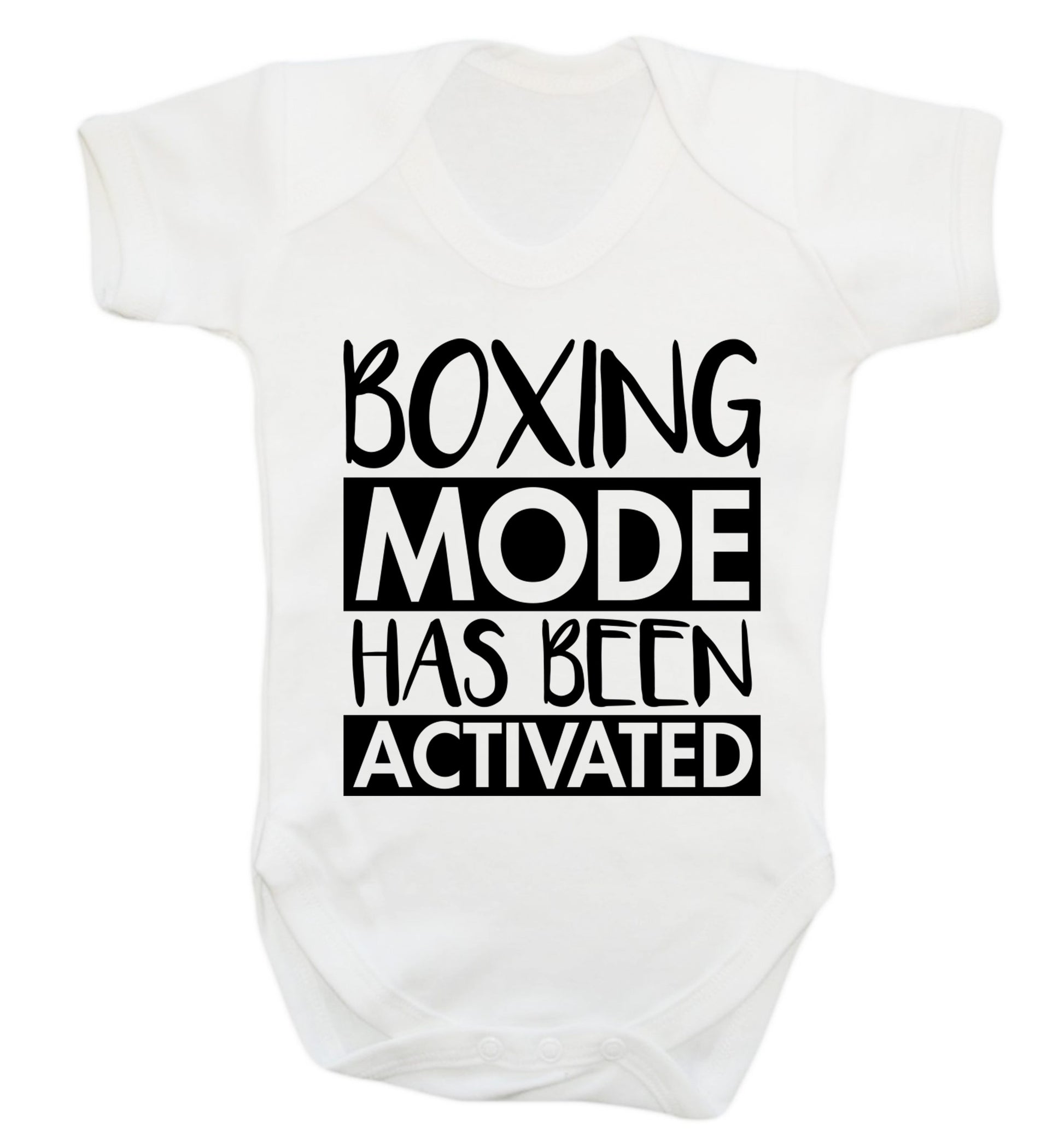 Boxing mode activated Baby Vest white 18-24 months