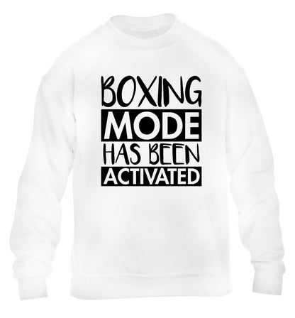 Boxing mode activated children's white sweater 12-14 Years