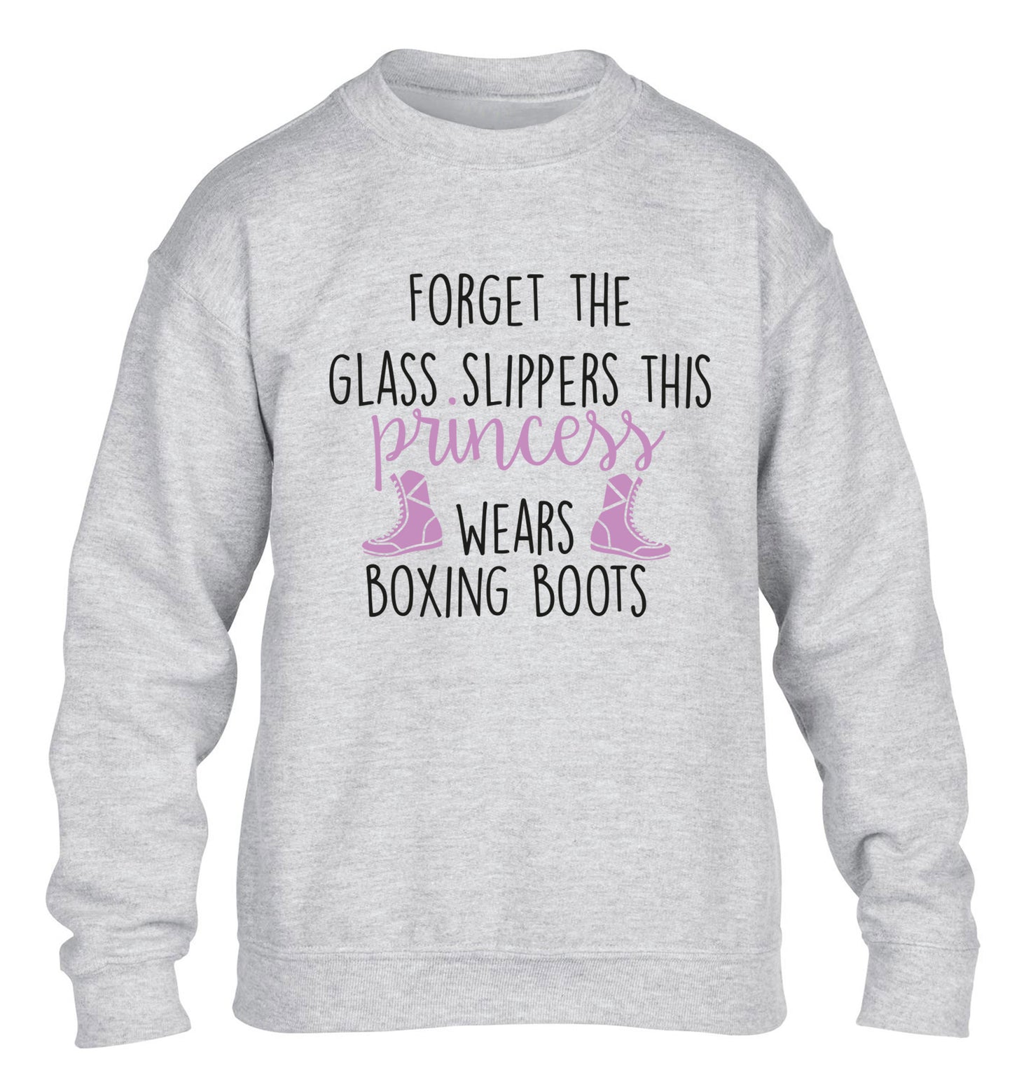 Forget the glass slippers this princess wears boxing boots children's grey sweater 12-14 Years