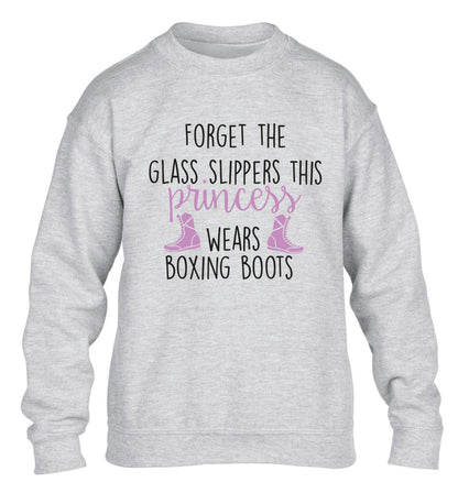 Forget the glass slippers this princess wears boxing boots children's grey sweater 12-14 Years