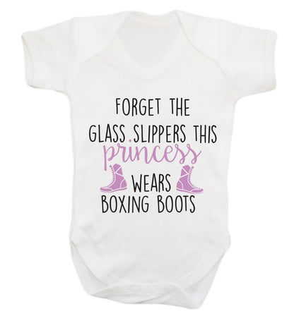 Forget the glass slippers this princess wears boxing boots Baby Vest white 18-24 months