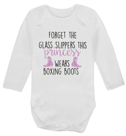 Forget the glass slippers this princess wears boxing boots Baby Vest long sleeved white 6-12 months