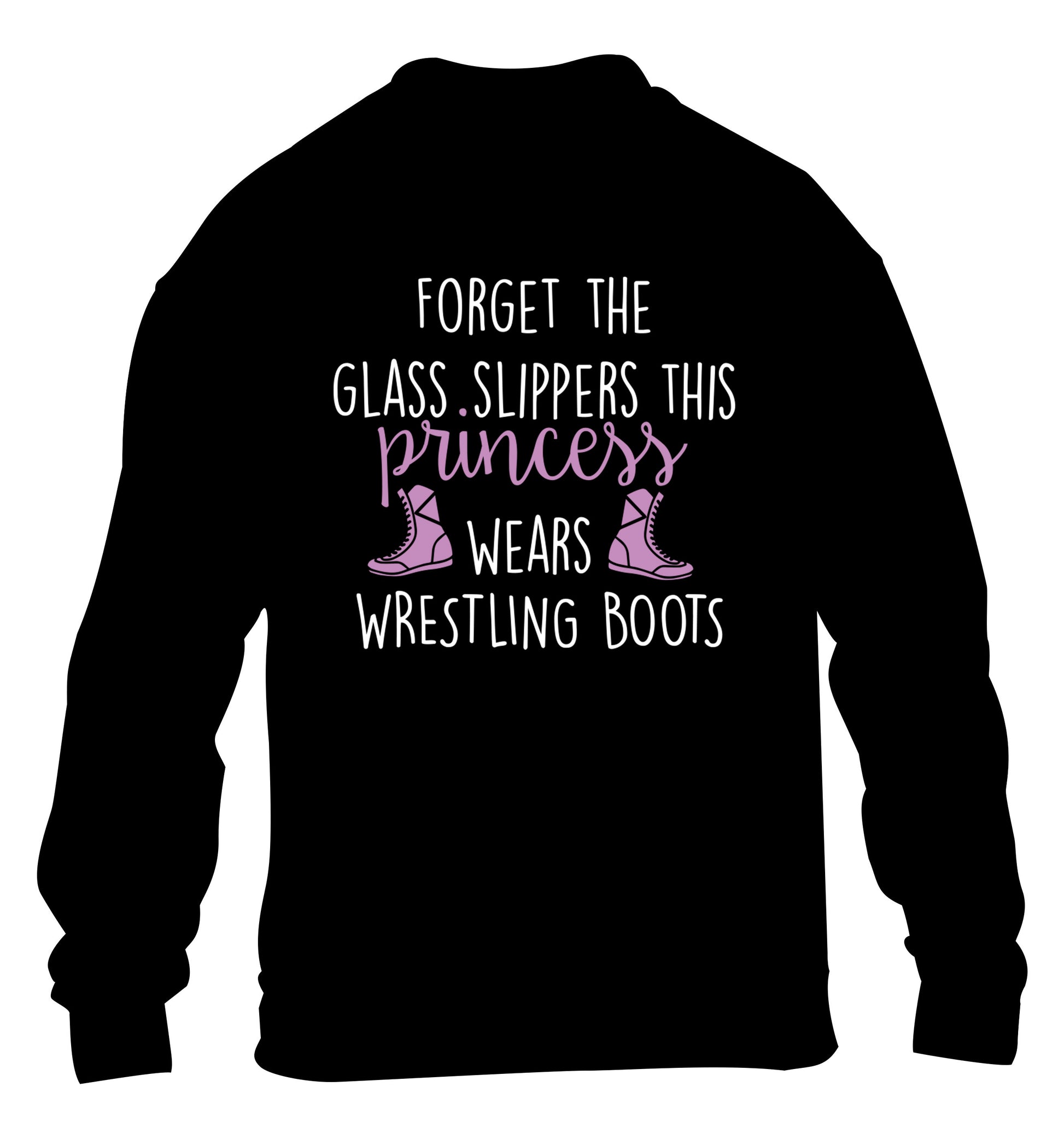 Forget the glass slippers this princess wears wrestling boots children's black sweater 12-14 Years
