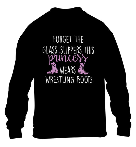Forget the glass slippers this princess wears wrestling boots children's black sweater 12-14 Years