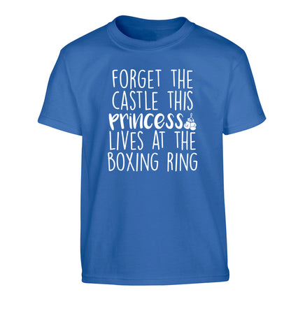 Forget the castle this princess lives at the boxing ring Children's blue Tshirt 12-14 Years